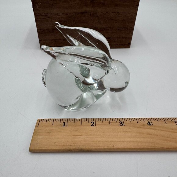 Art Glass, possibly Crystal, Rabbit Paperweight. No damages, polished bottom sig - Picture 7 of 7